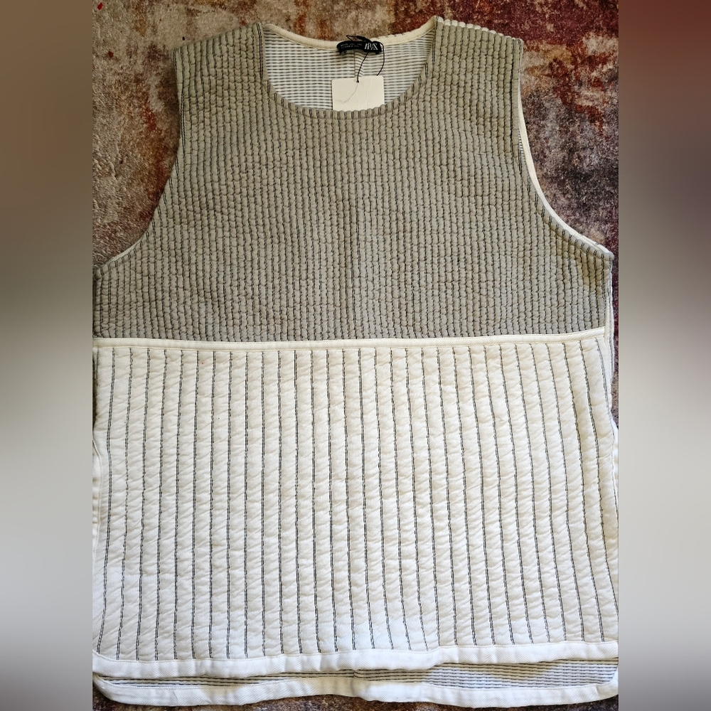 Zara Black and White Striped Knit Top